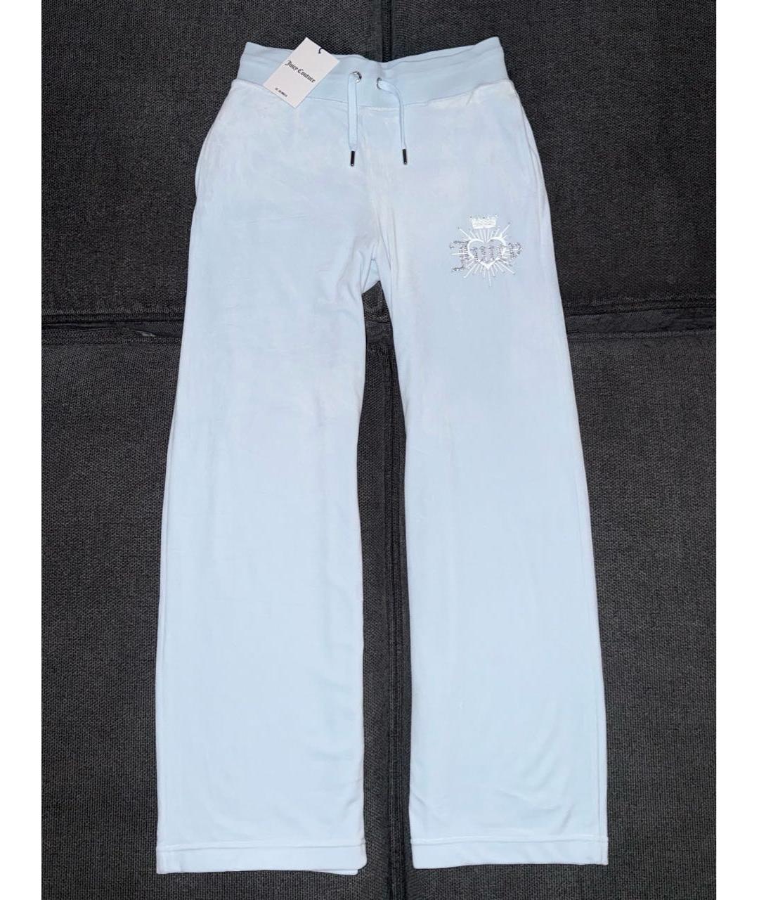 JUICY COUTURE Голубой велюровый костюм с брюками, фото 2