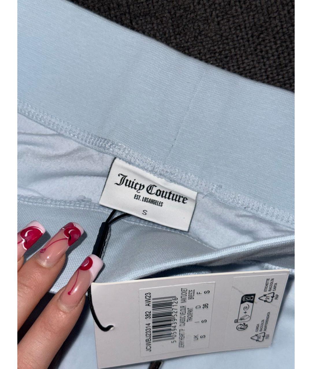 JUICY COUTURE Голубой велюровый костюм с брюками, фото 6