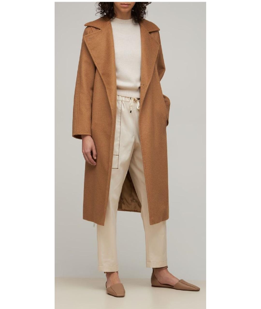 MAX MARA Бежевые кожаные балетки, фото 6