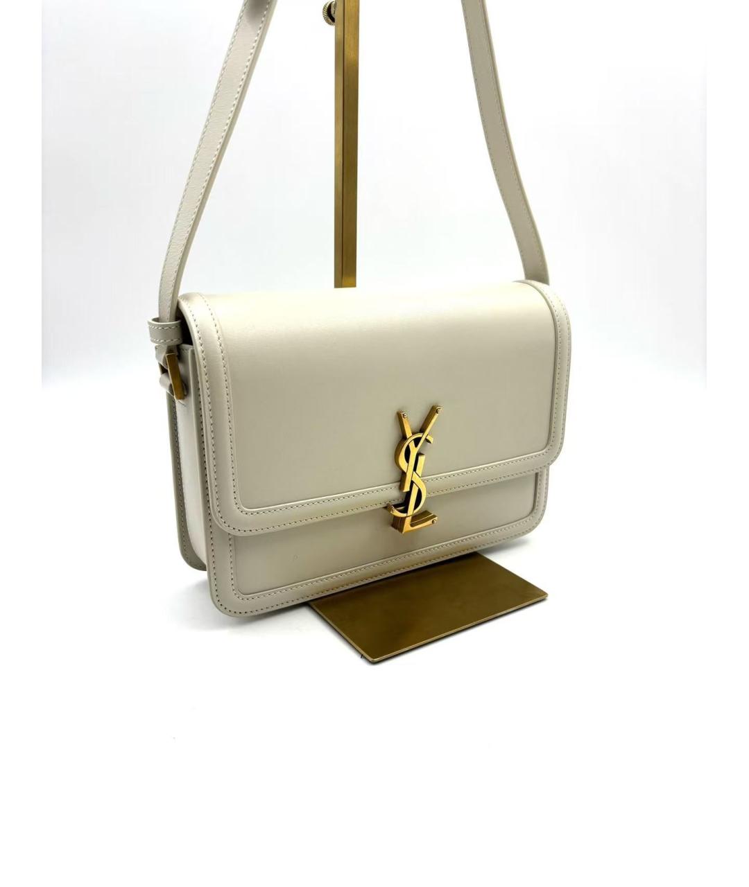 YVES SAINT LAURENT BEAUTY Белая кожаная сумка через плечо, фото 4