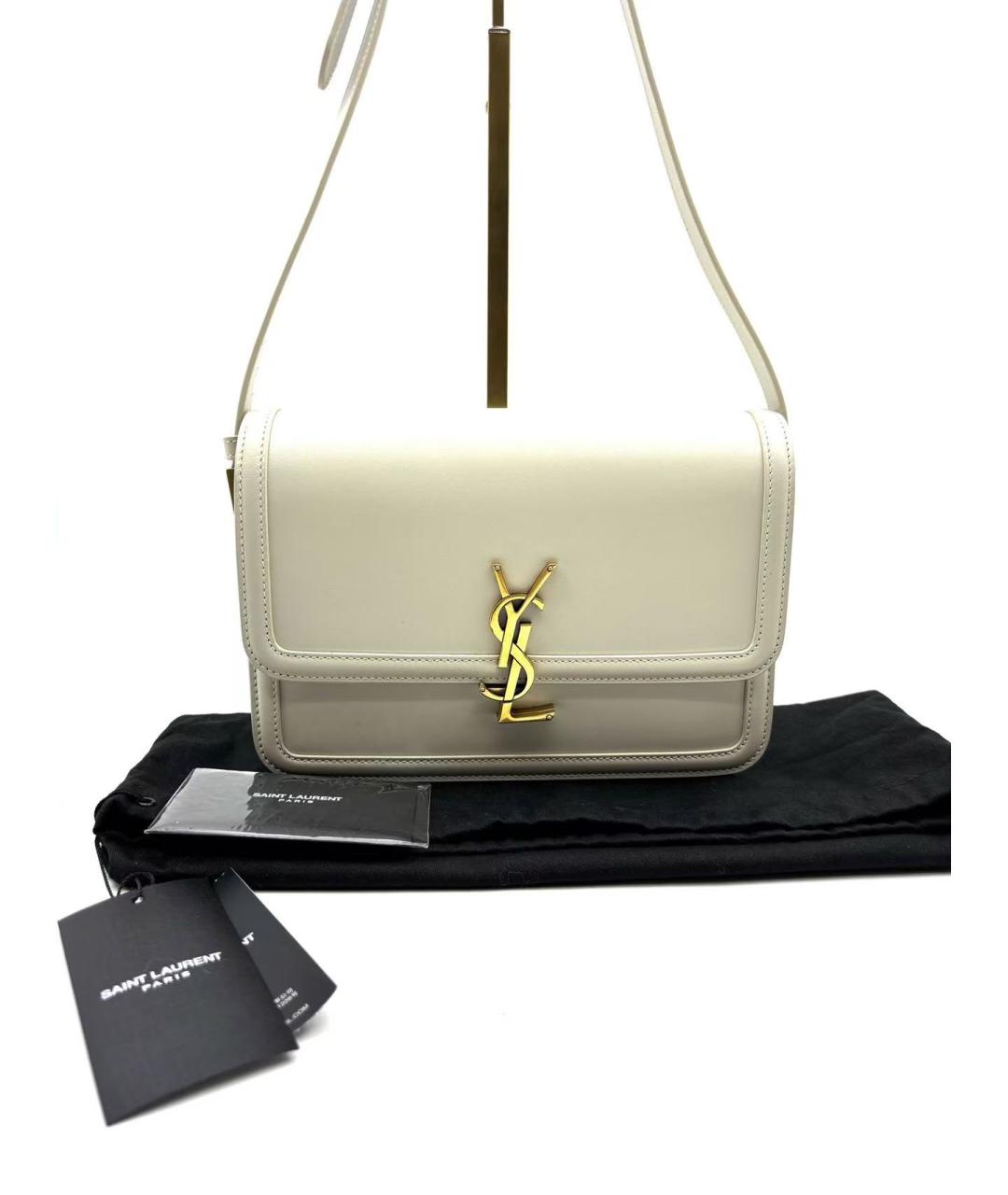 YVES SAINT LAURENT BEAUTY Белая кожаная сумка через плечо, фото 2