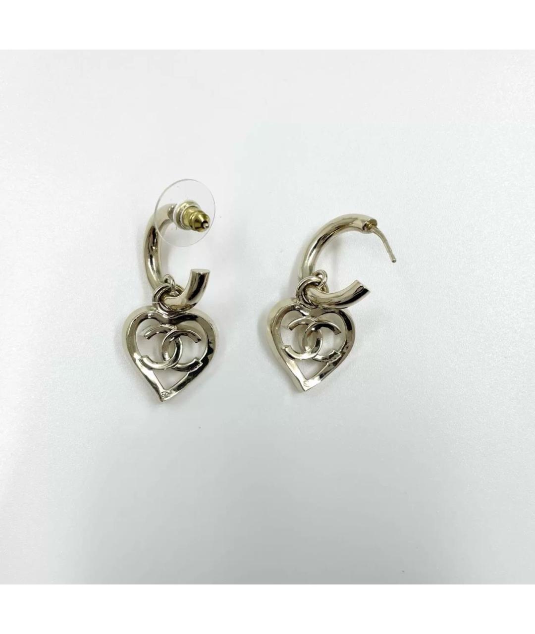 CHANEL Золотые металлические серьги, фото 3