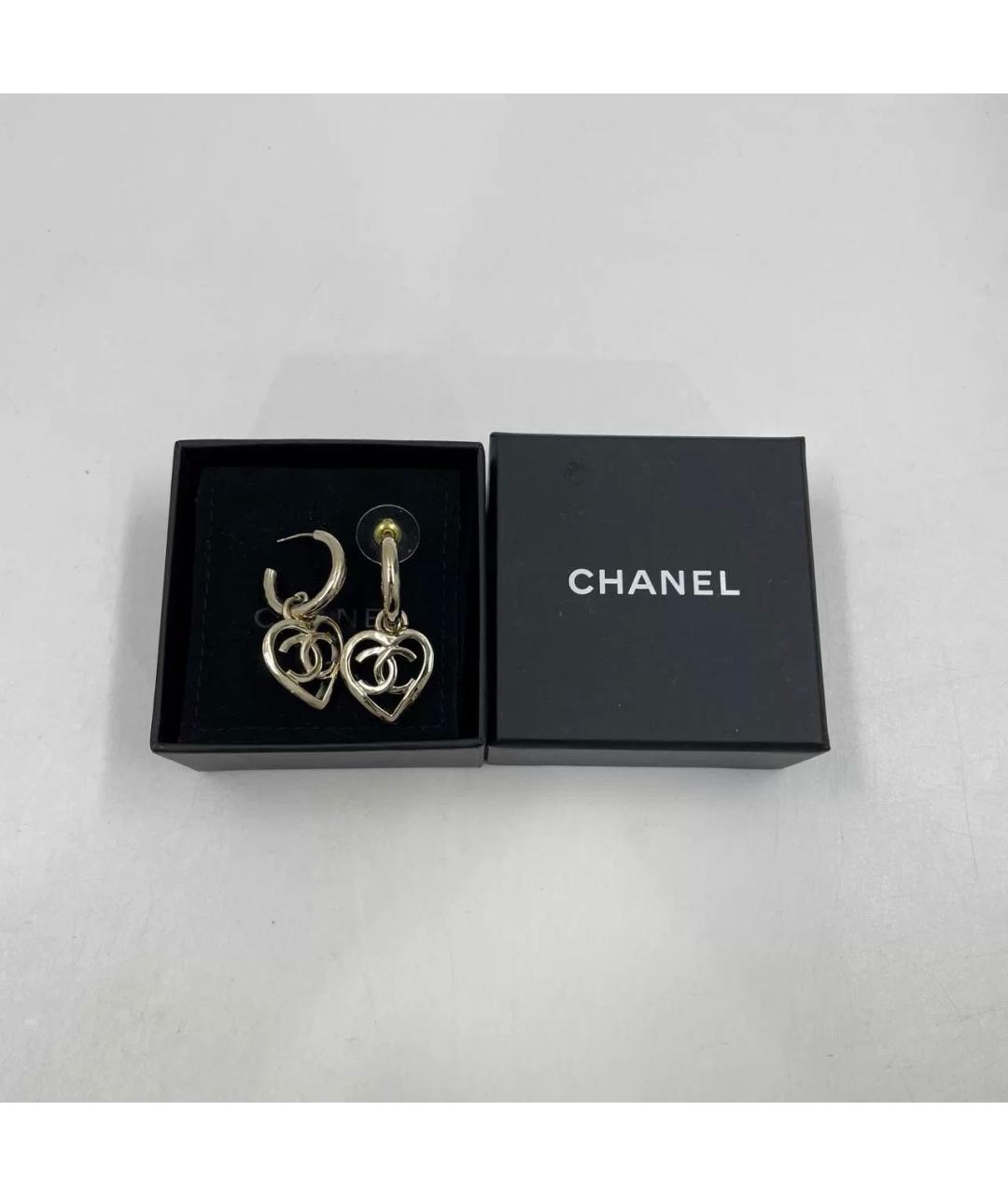 CHANEL Золотые металлические серьги, фото 2