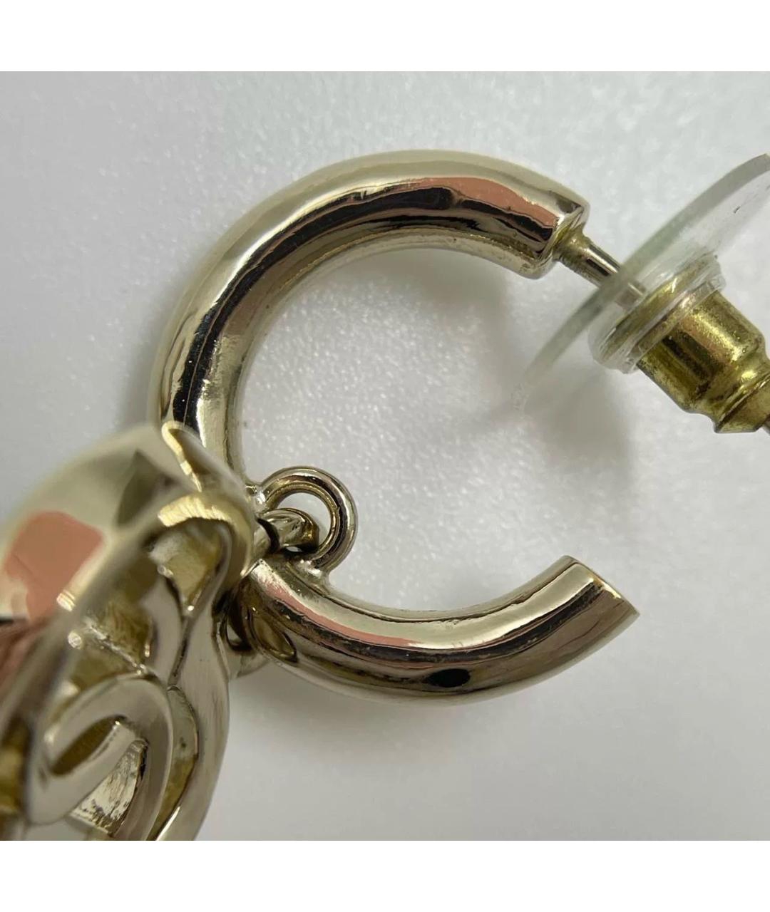 CHANEL Золотые металлические серьги, фото 8