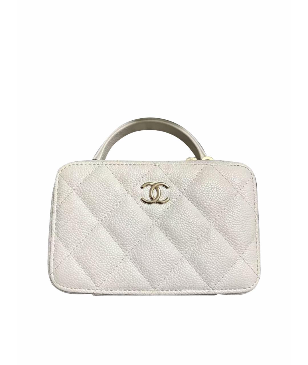 CHANEL Белая кожаная сумка через плечо, фото 1