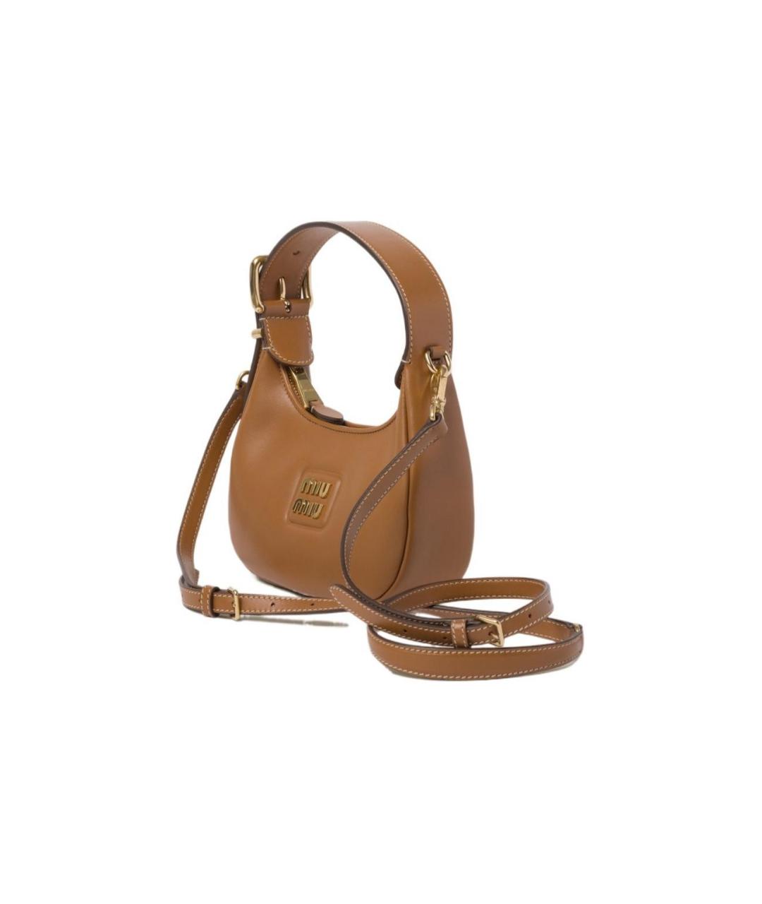 MIU MIU Коричневая кожаная сумка через плечо, фото 2