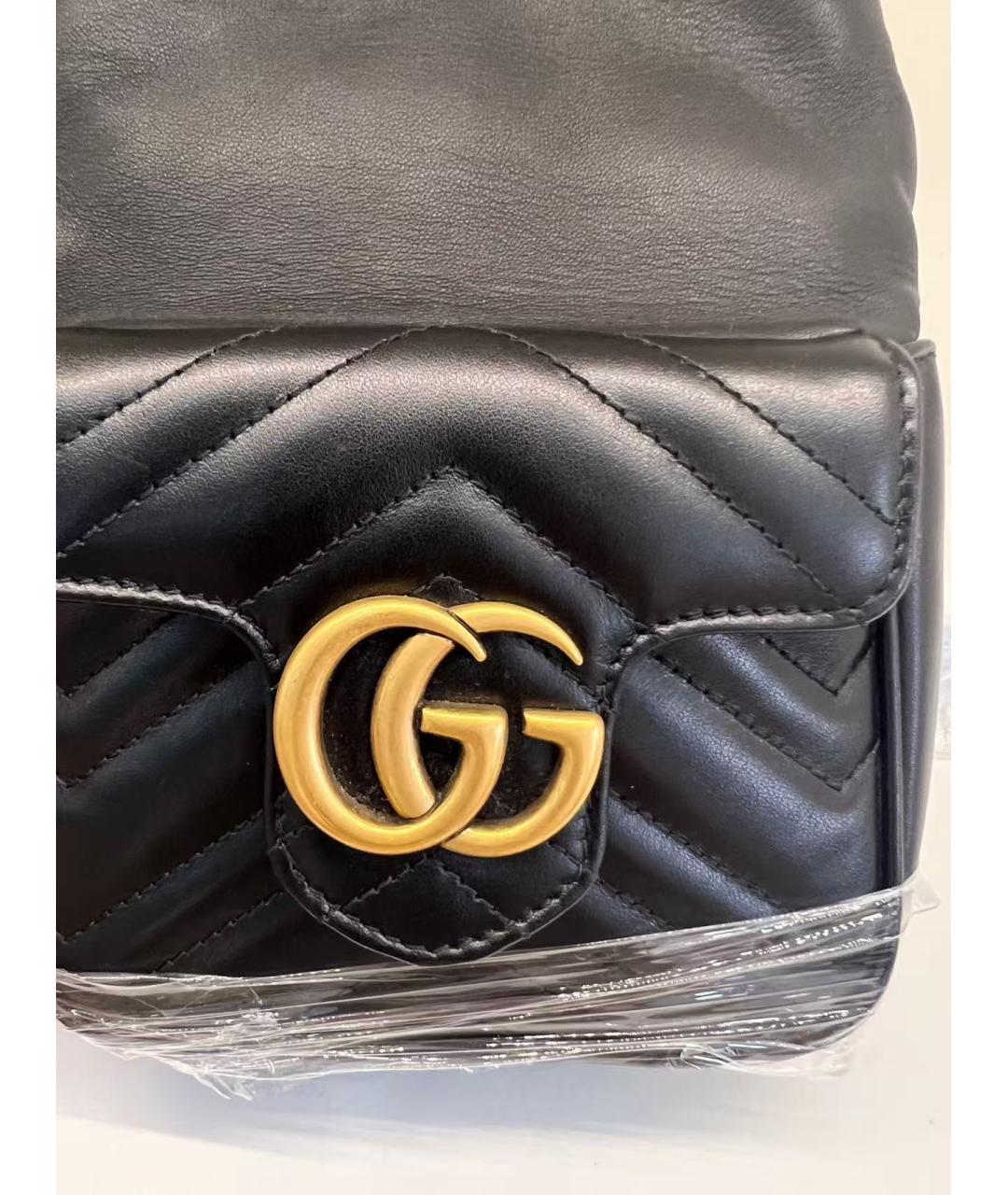 GUCCI Черная кожаная сумка через плечо, фото 6