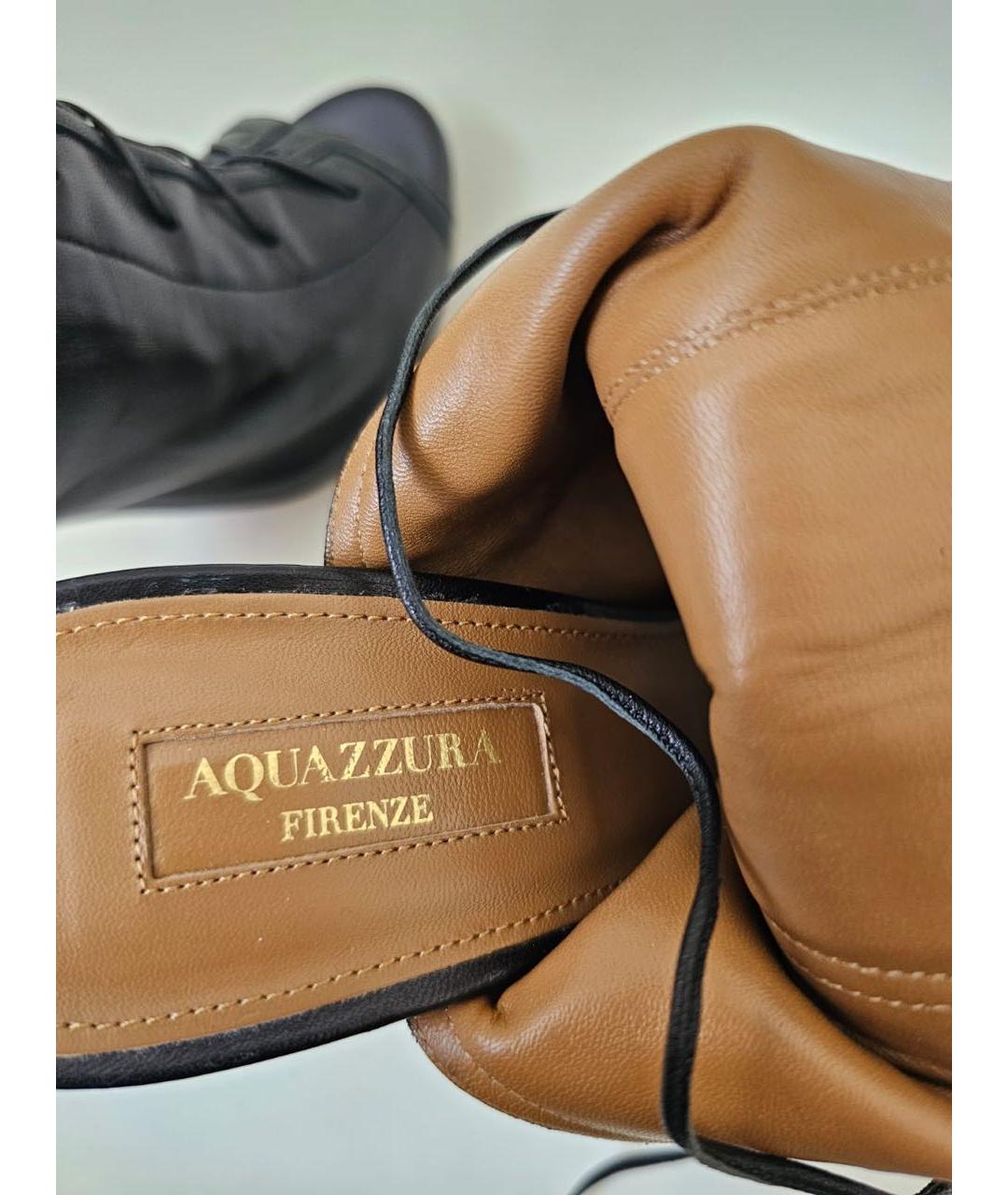 AQUAZZURA Черные кожаные ботильоны, фото 3