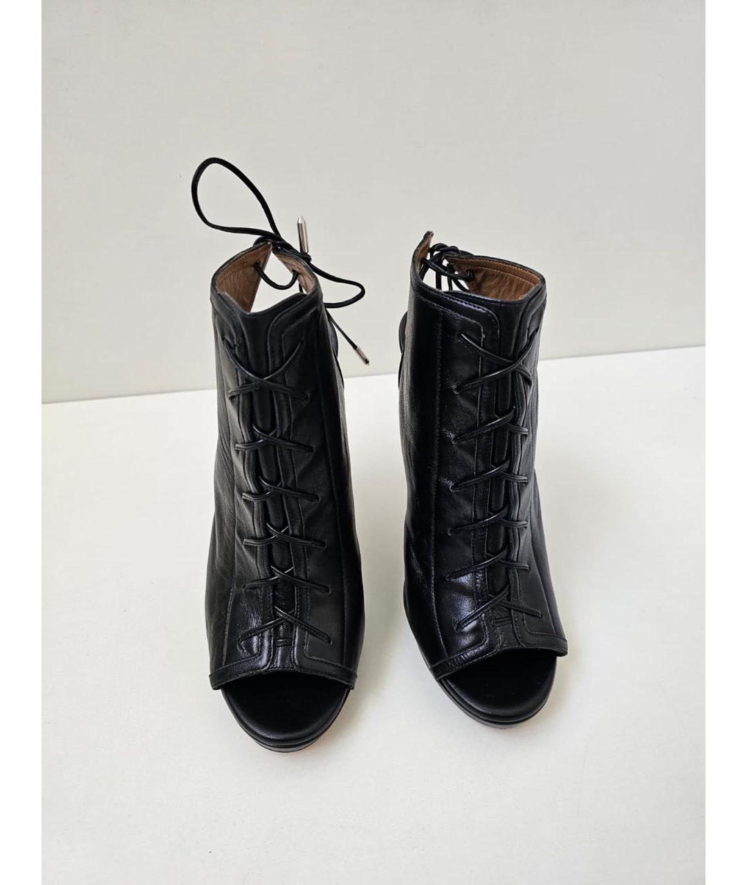 AQUAZZURA Черные кожаные ботильоны, фото 2