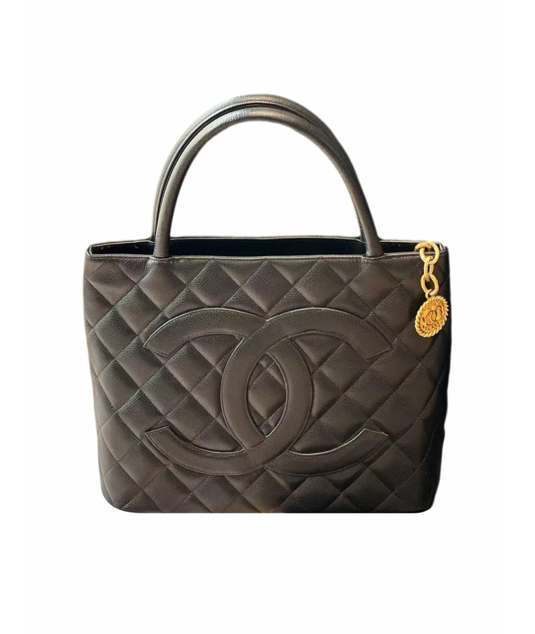 CHANEL Черная кожаная сумка тоут, фото 1