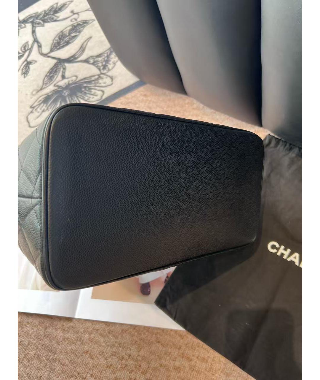 CHANEL Черная кожаная сумка тоут, фото 6