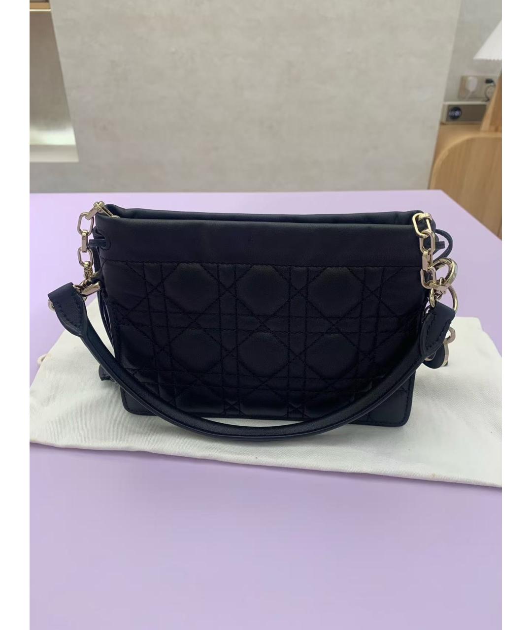 CHRISTIAN DIOR Черная кожаная сумка через плечо, фото 3