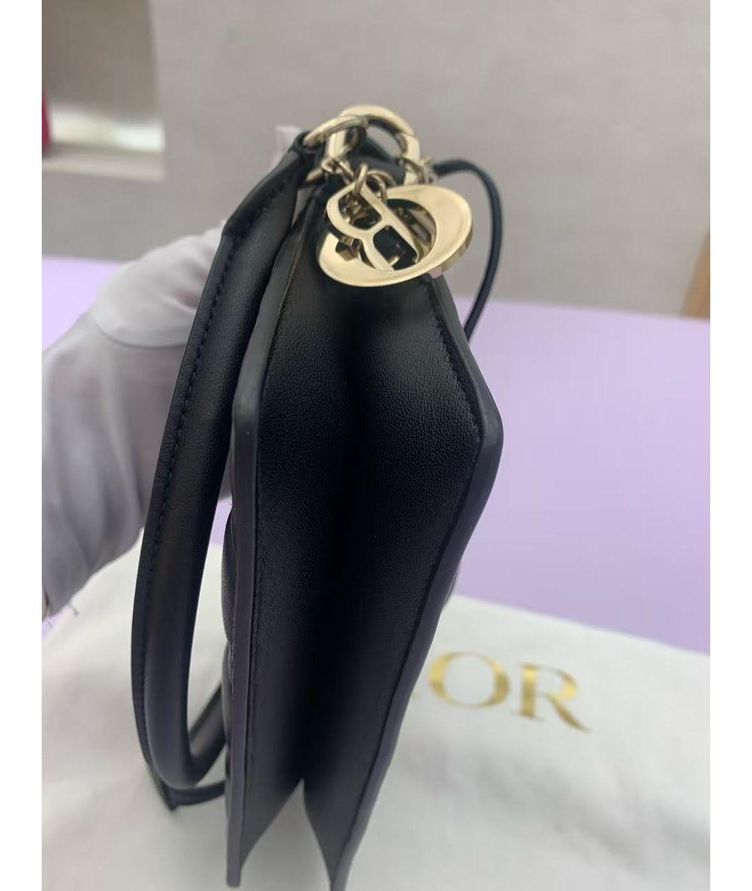 CHRISTIAN DIOR Черная кожаная сумка через плечо, фото 6