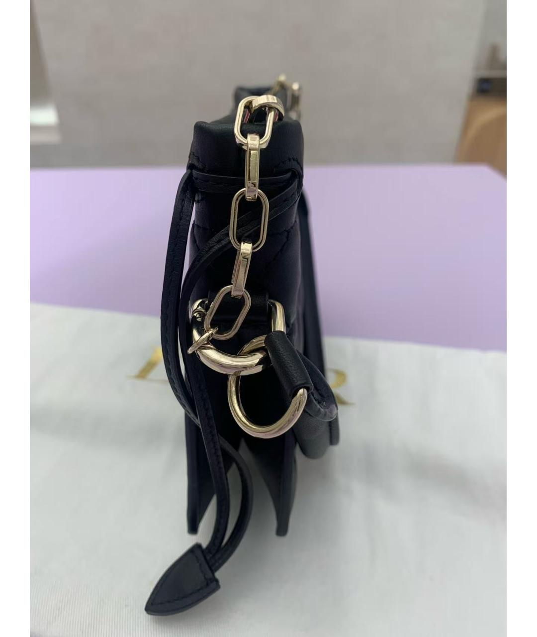 CHRISTIAN DIOR Черная кожаная сумка через плечо, фото 4