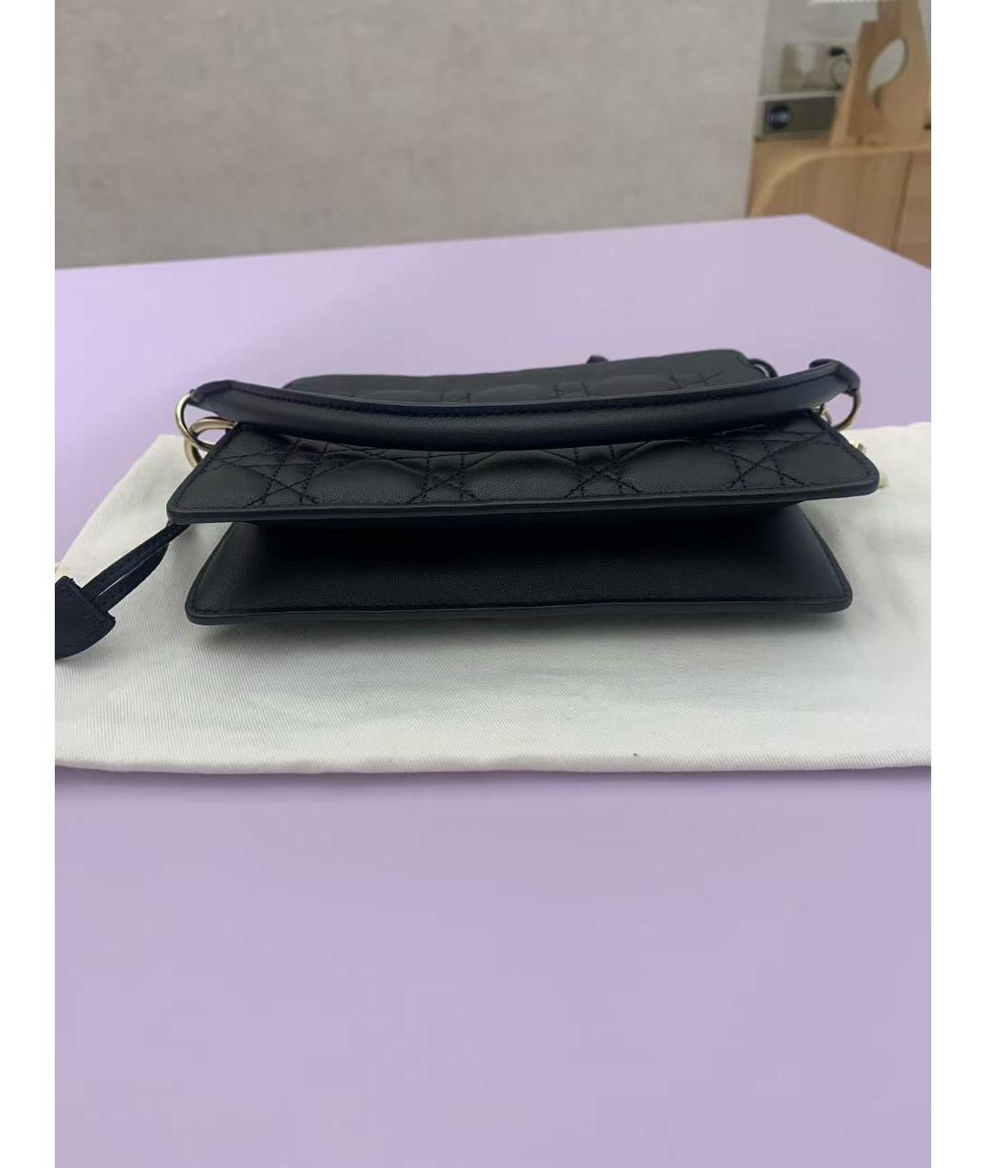 CHRISTIAN DIOR Черная кожаная сумка через плечо, фото 5