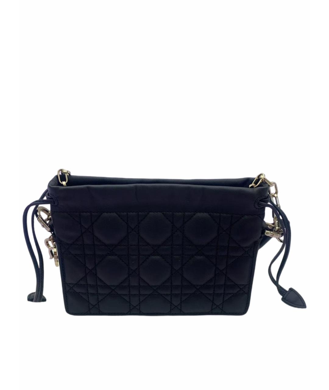 CHRISTIAN DIOR Черная кожаная сумка через плечо, фото 1