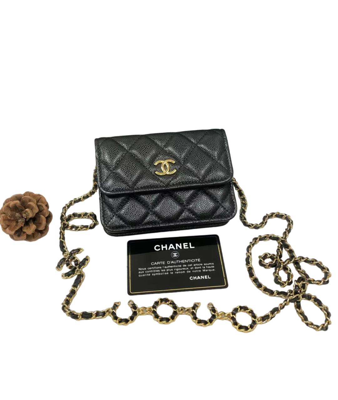 CHANEL Черная кожаная сумка через плечо, фото 9