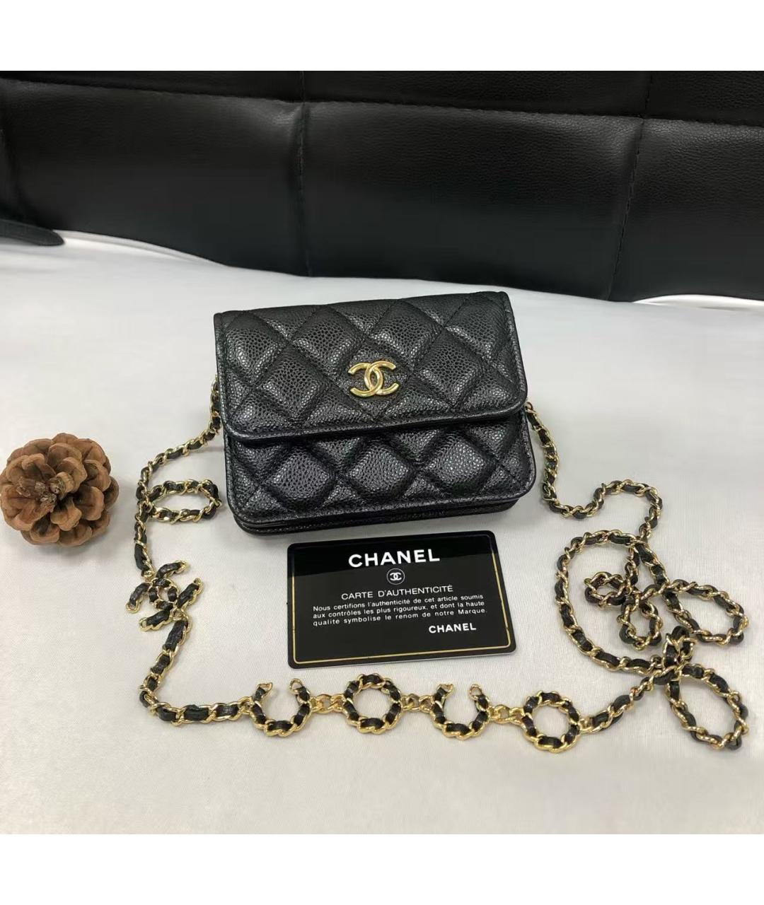 CHANEL Черная кожаная сумка через плечо, фото 2