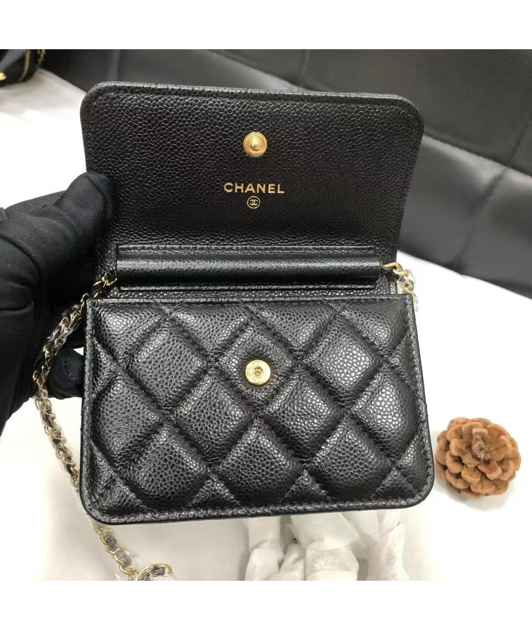 CHANEL Черная кожаная сумка через плечо, фото 7