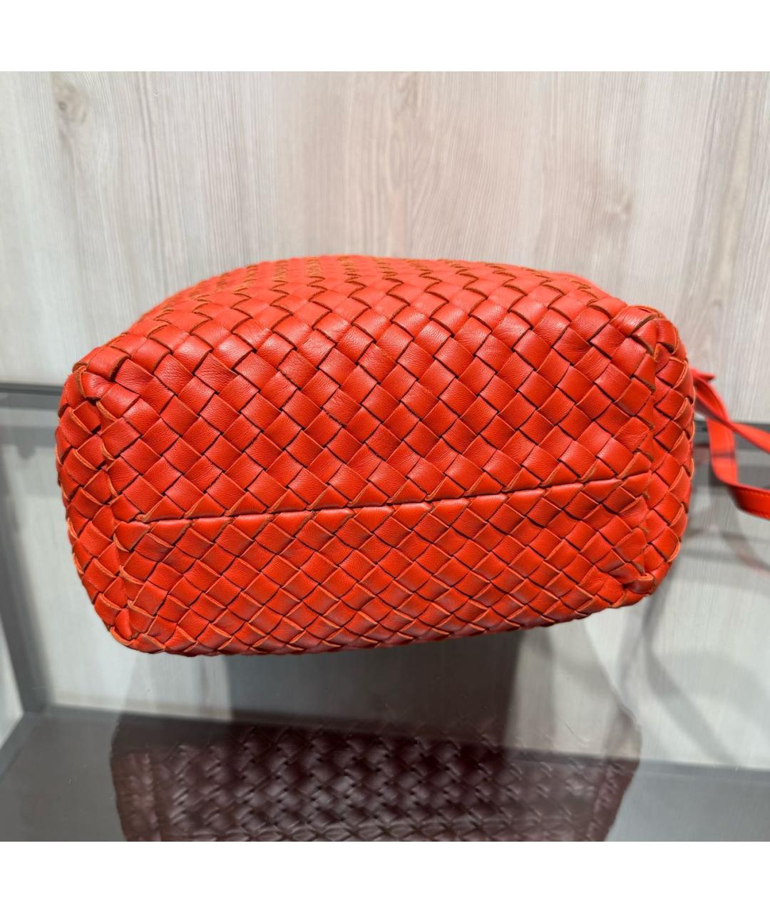 BOTTEGA VENETA Оранжевая кожаная сумка через плечо, фото 5
