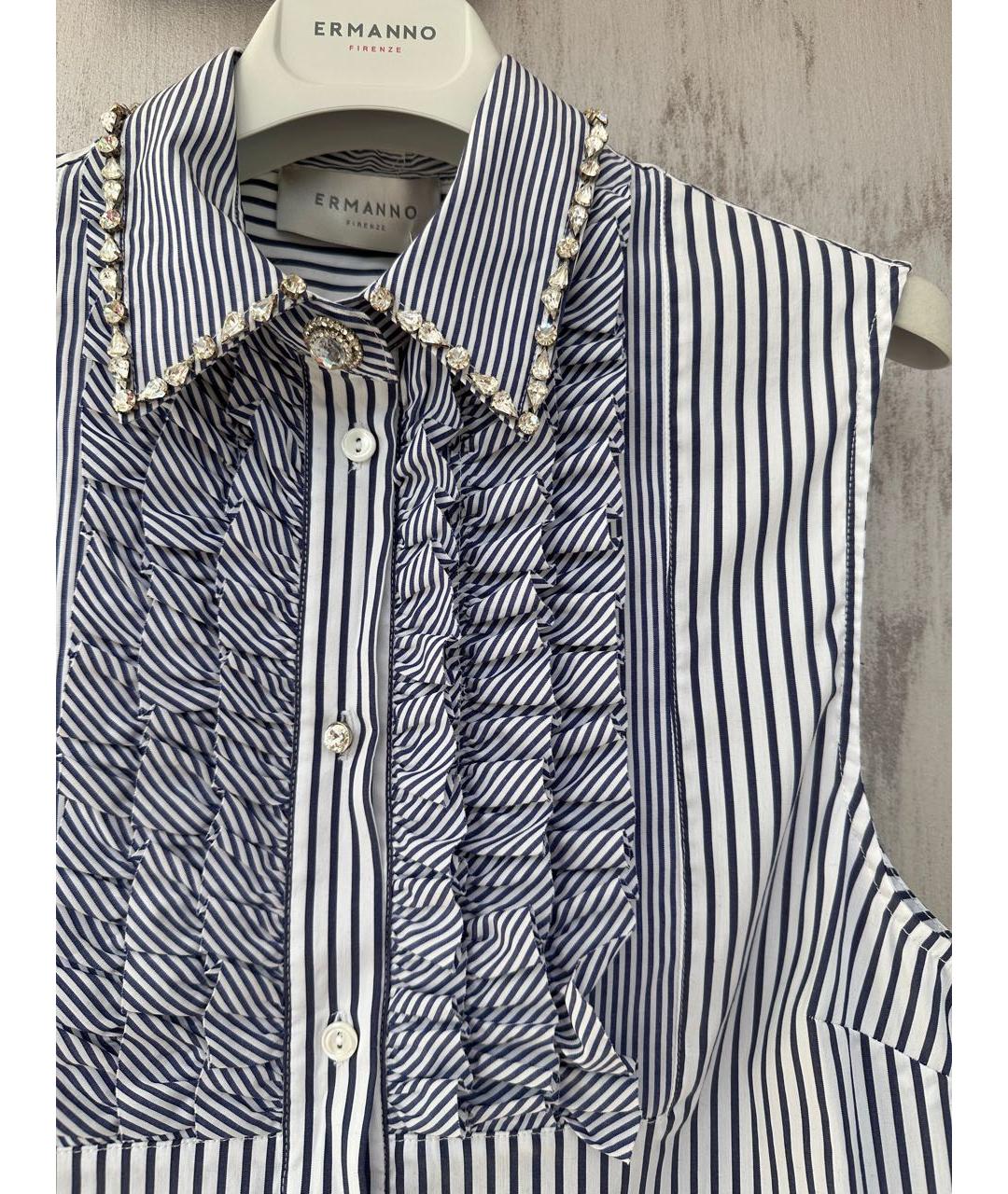 ERMANNO FIRENZE Белая хлопковая рубашка, фото 4