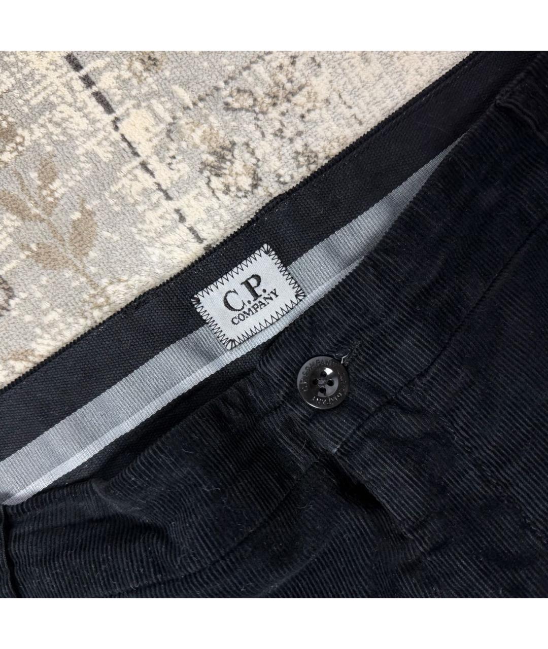 CP COMPANY Черные хлопко-эластановые повседневные брюки, фото 3