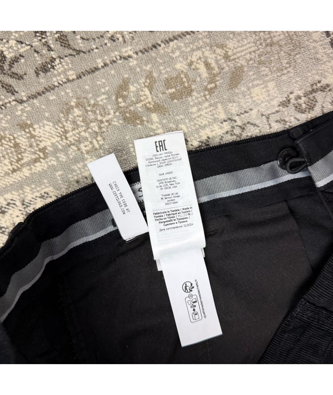 CP COMPANY Черные хлопко-эластановые повседневные брюки, фото 6