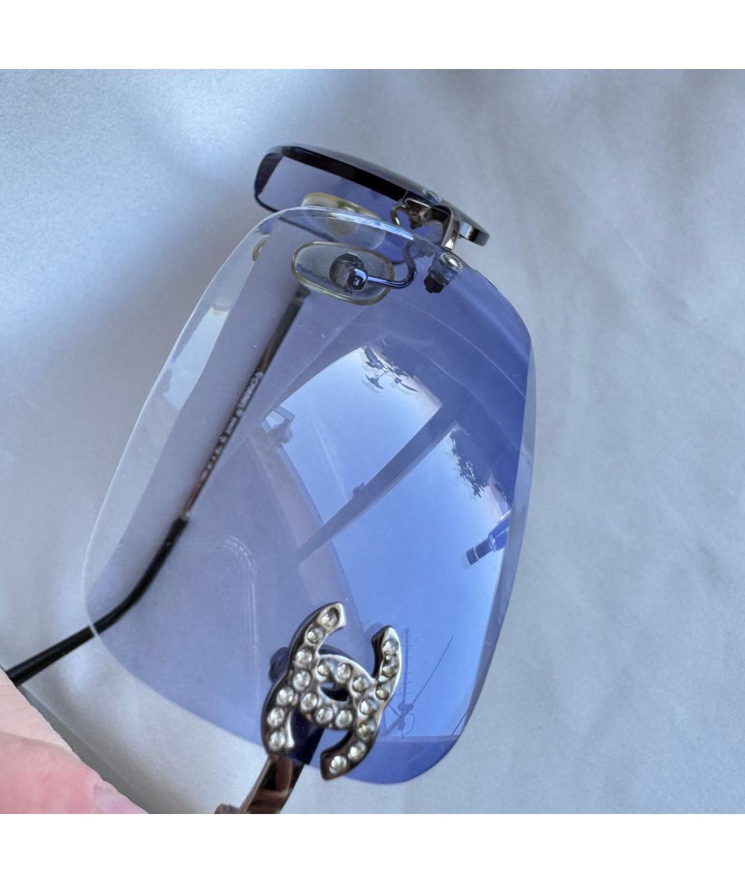 CHANEL Голубые металлические солнцезащитные очки, фото 3