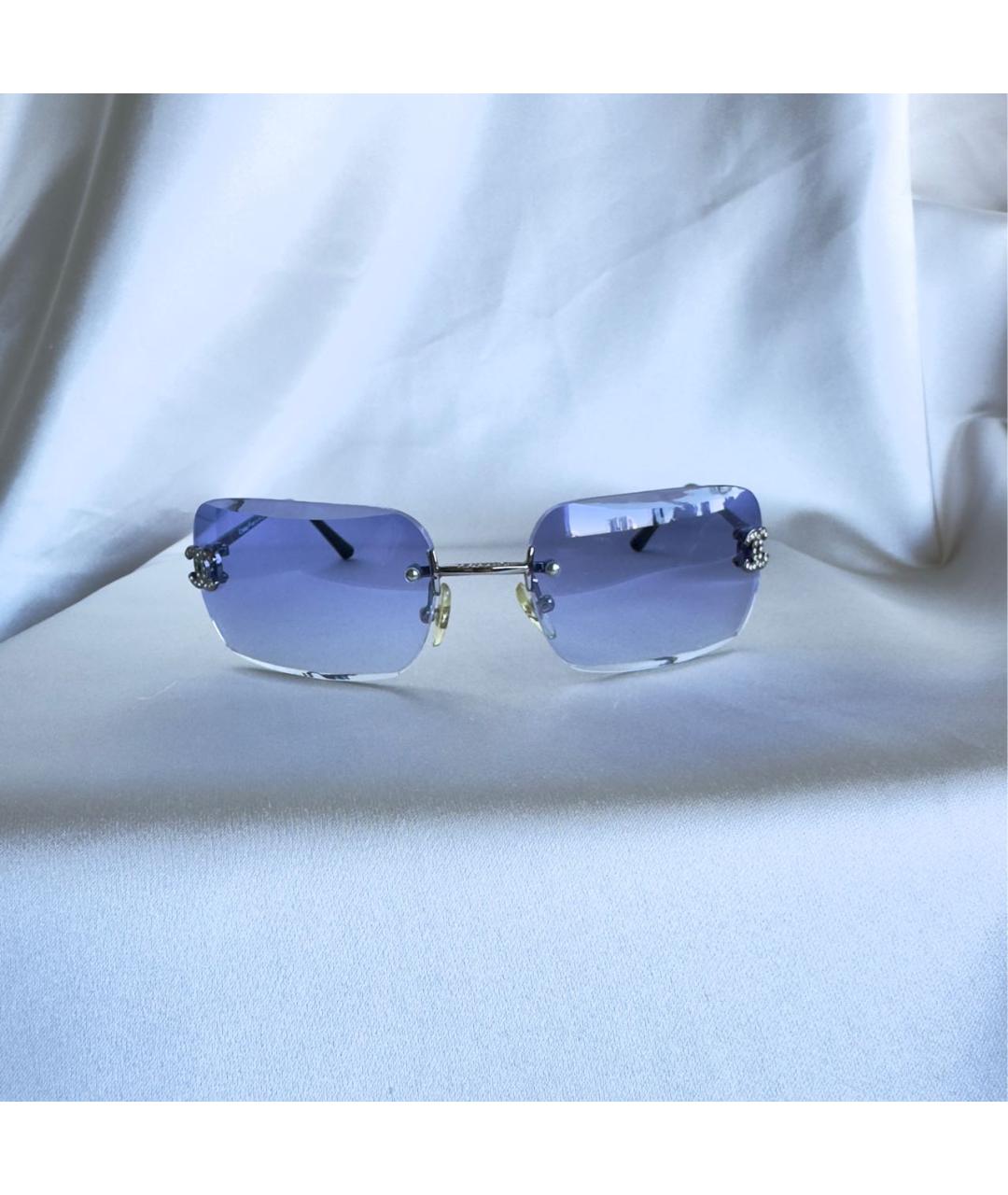 CHANEL Голубые металлические солнцезащитные очки, фото 7