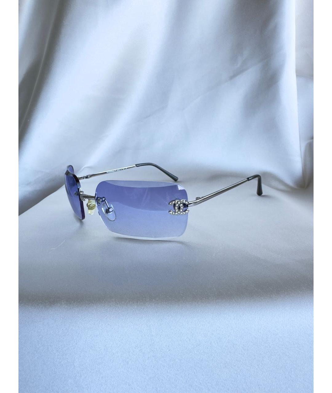 CHANEL Голубые металлические солнцезащитные очки, фото 6