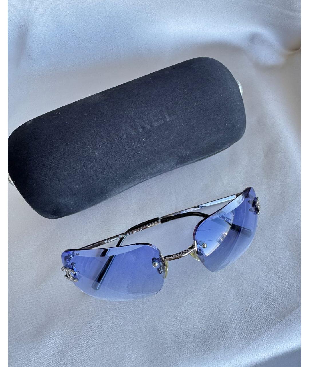 CHANEL Голубые металлические солнцезащитные очки, фото 4