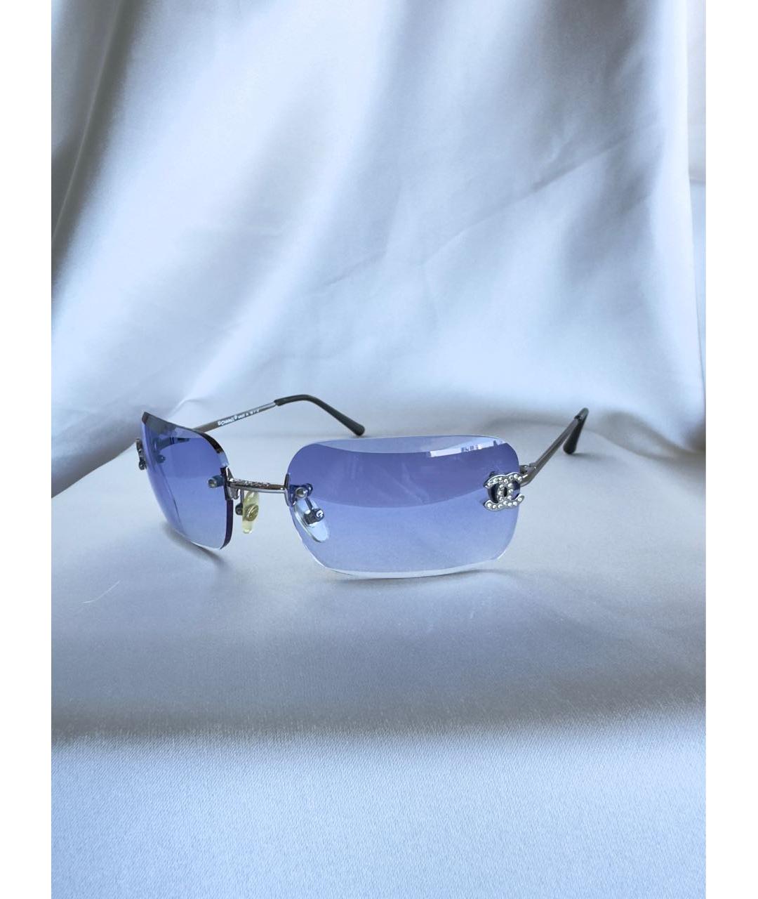 CHANEL Голубые металлические солнцезащитные очки, фото 5