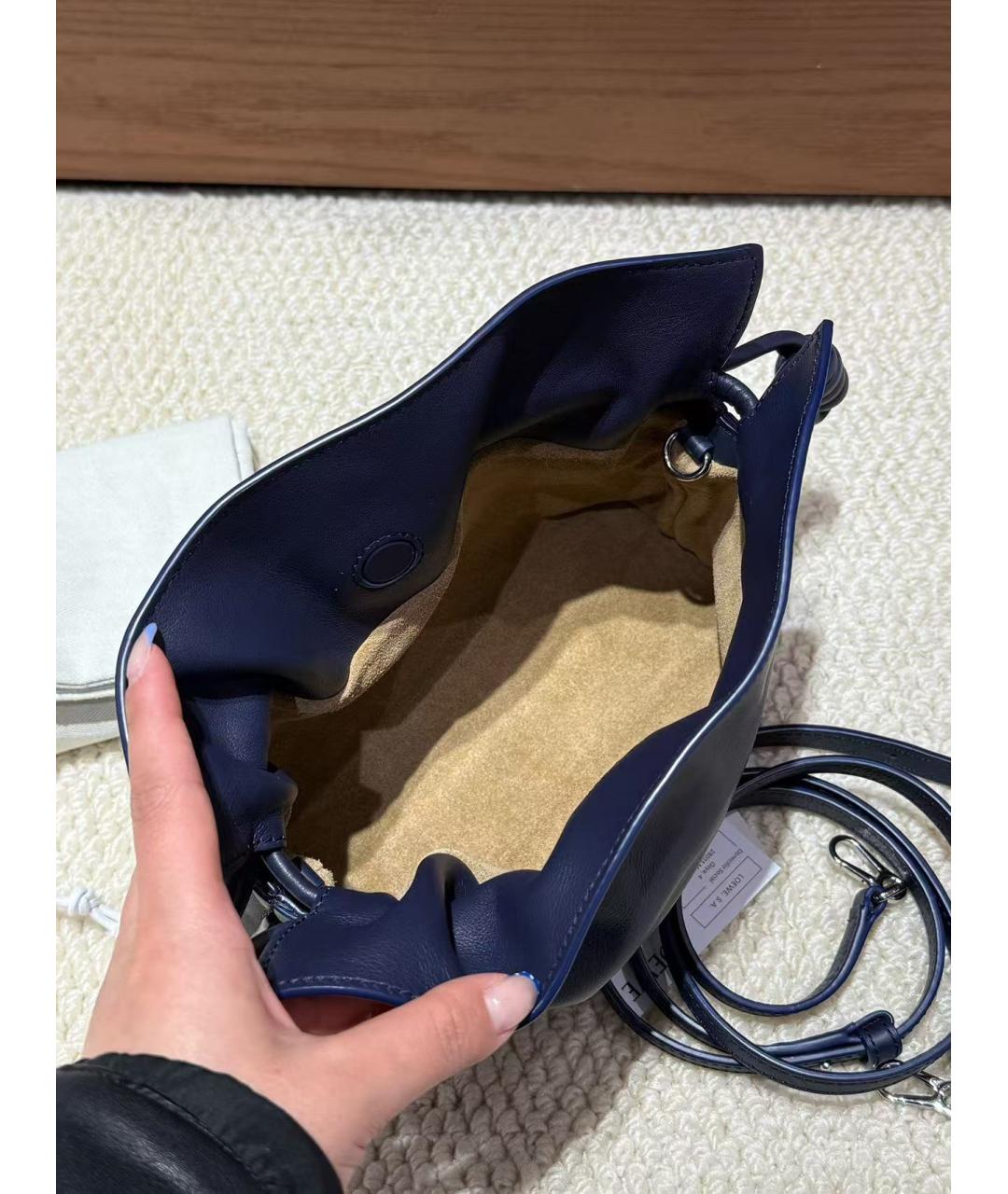 LOEWE Голубая кожаная сумка через плечо, фото 4