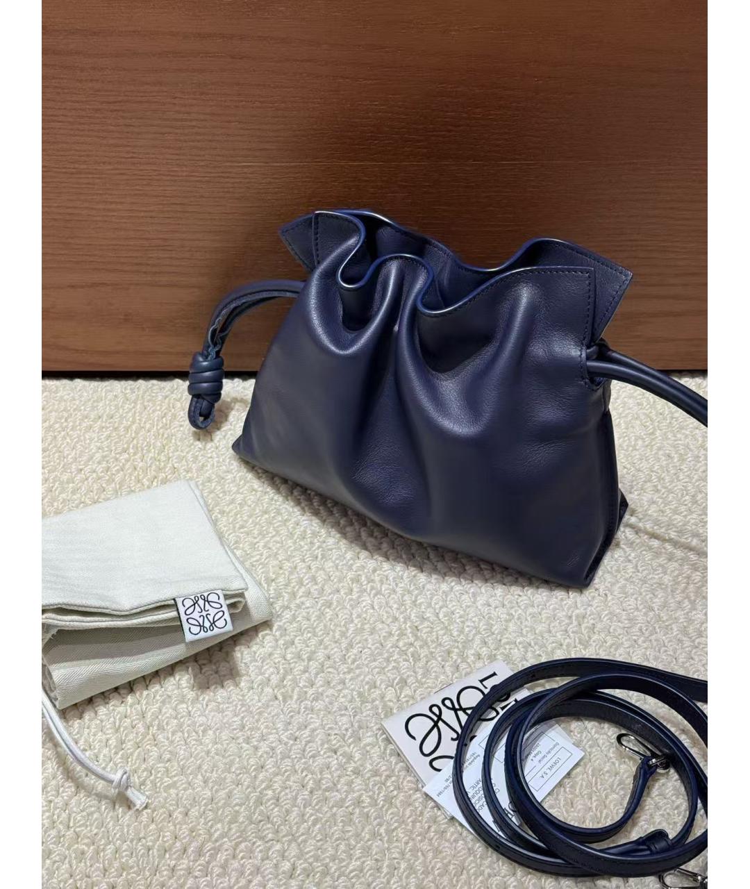 LOEWE Голубая кожаная сумка через плечо, фото 3