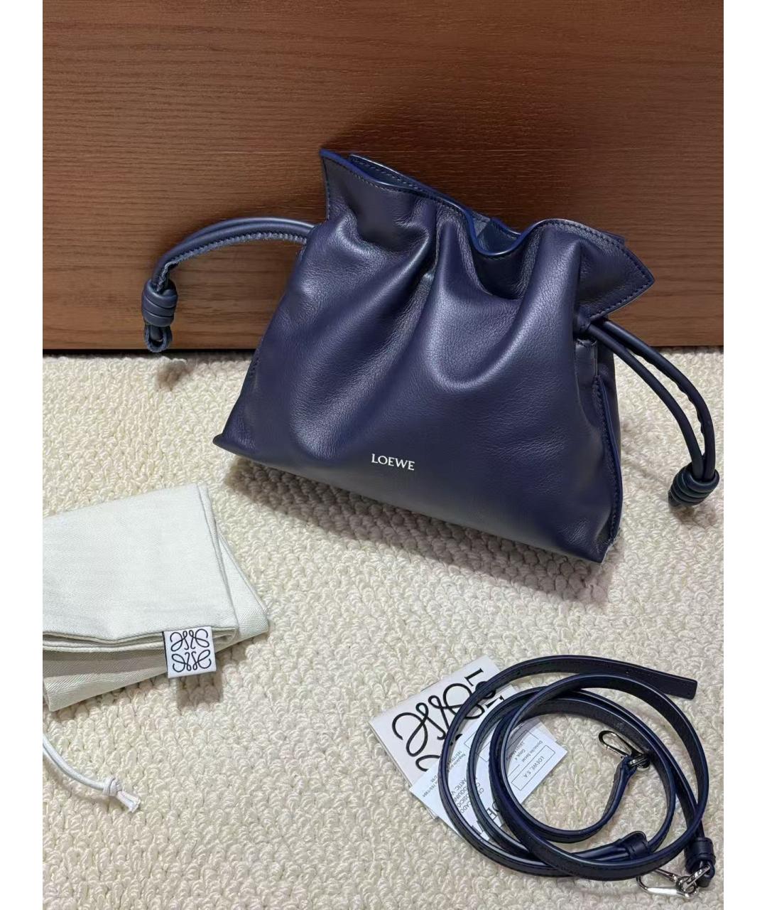 LOEWE Голубая кожаная сумка через плечо, фото 2