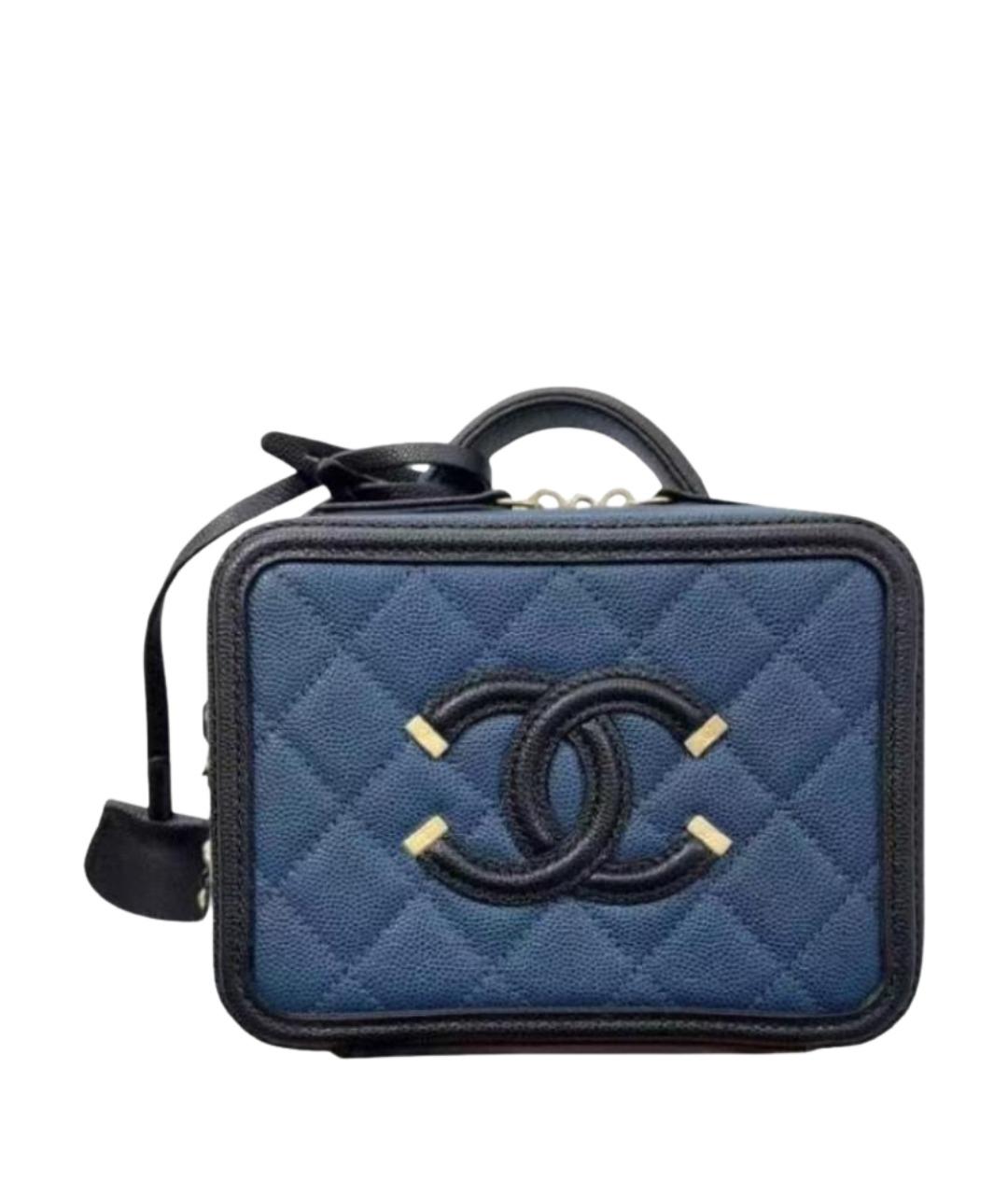 CHANEL Голубая кожаная сумка через плечо, фото 1