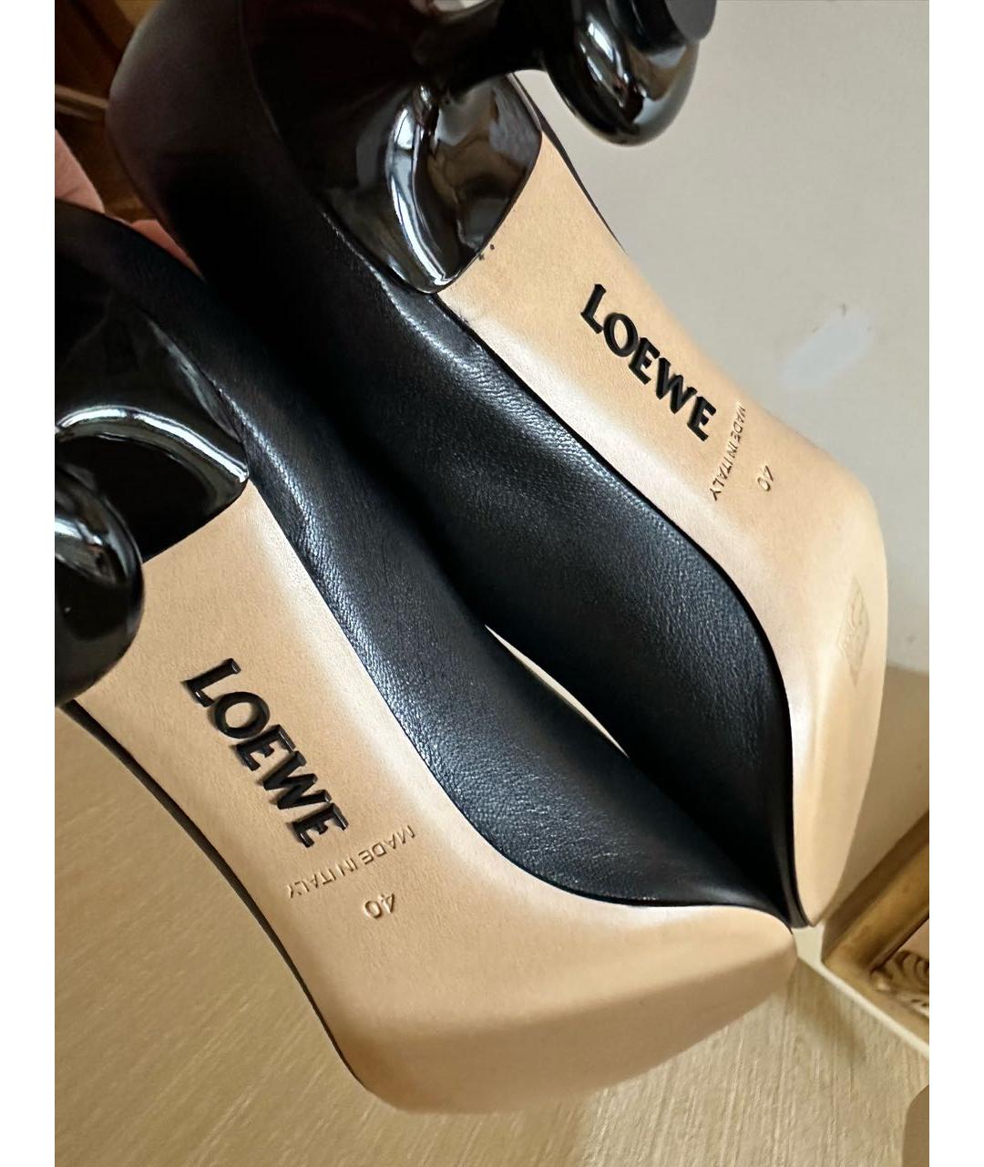 LOEWE Черные кожаные туфли, фото 5