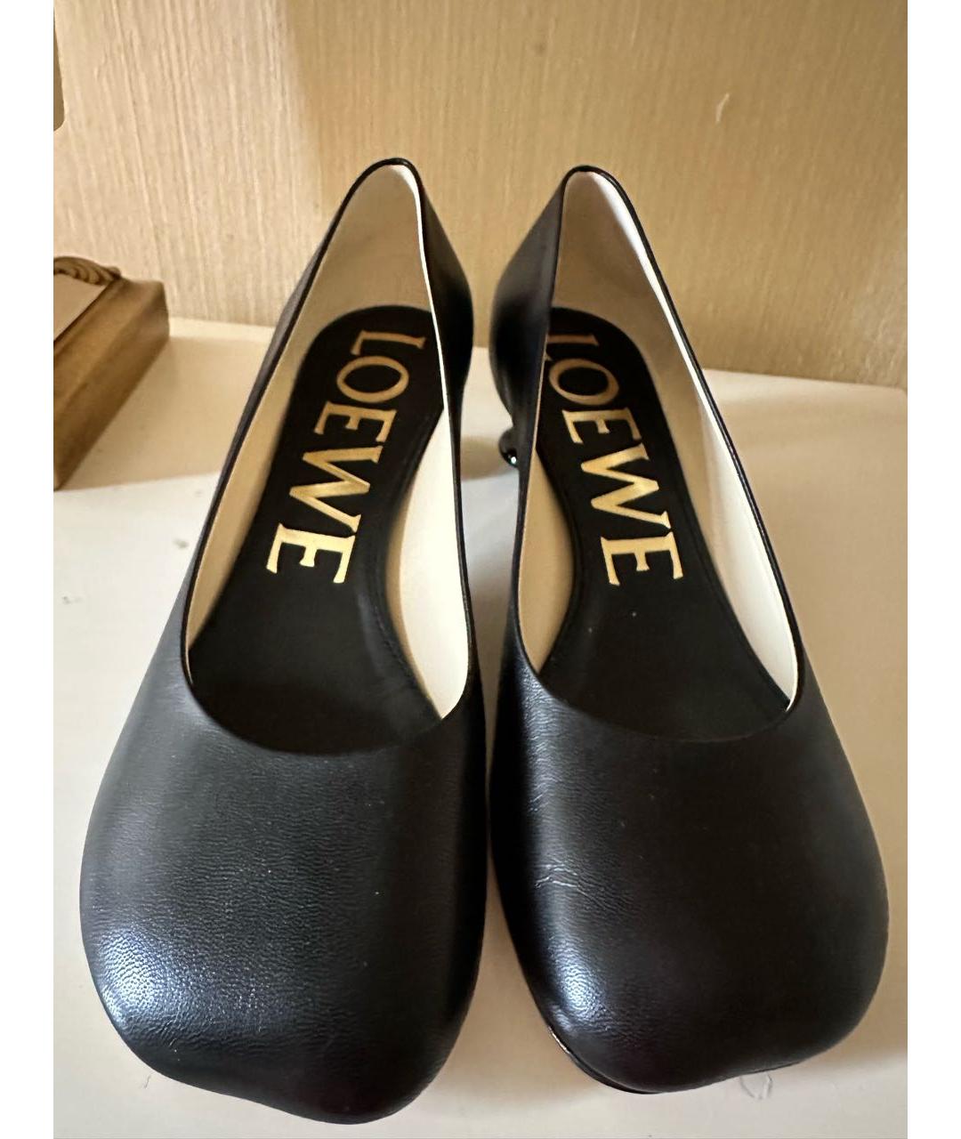 LOEWE Черные кожаные туфли, фото 2