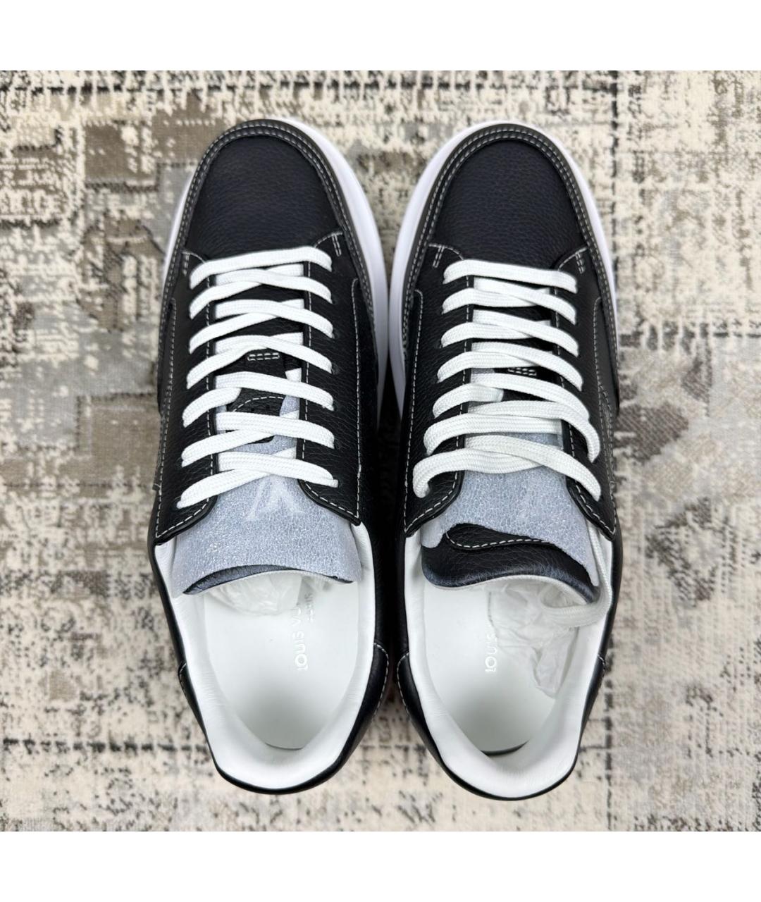 LOUIS VUITTON Черные кожаные кроссовки, фото 3