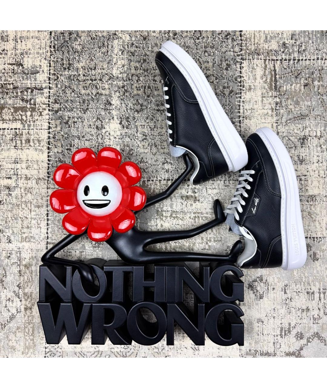 LOUIS VUITTON Черные кожаные кроссовки, фото 8