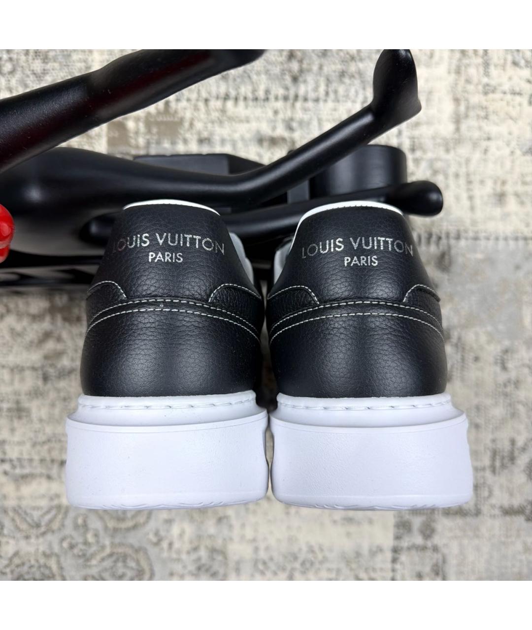 LOUIS VUITTON Черные кожаные кроссовки, фото 4