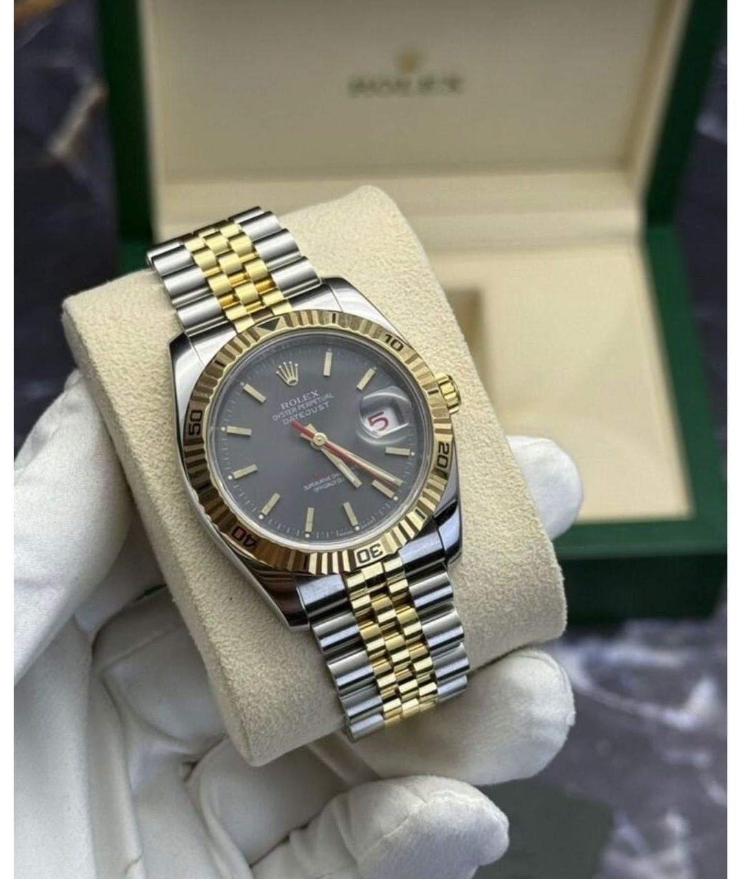 ROLEX Серебряные часы из желтого золота, фото 7