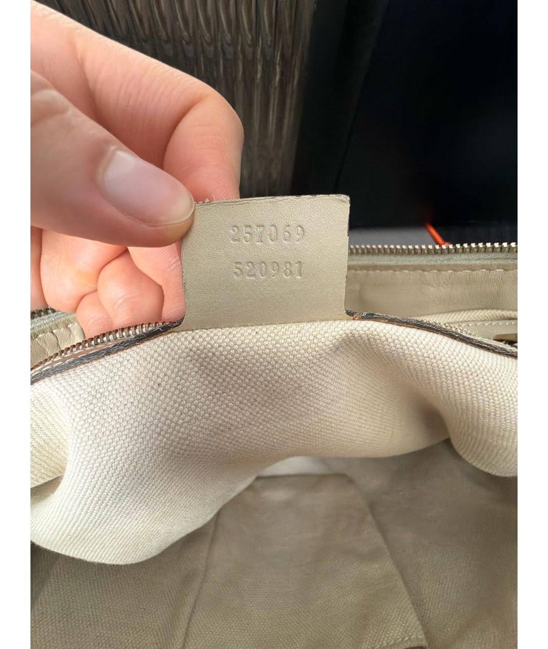 GUCCI Бежевая тканевая сумка тоут, фото 5