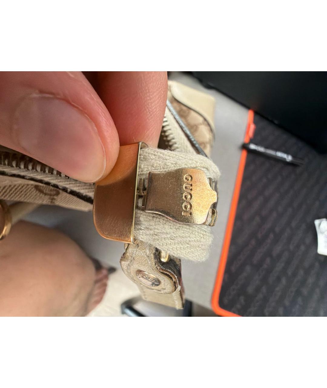 GUCCI Бежевая тканевая сумка тоут, фото 6