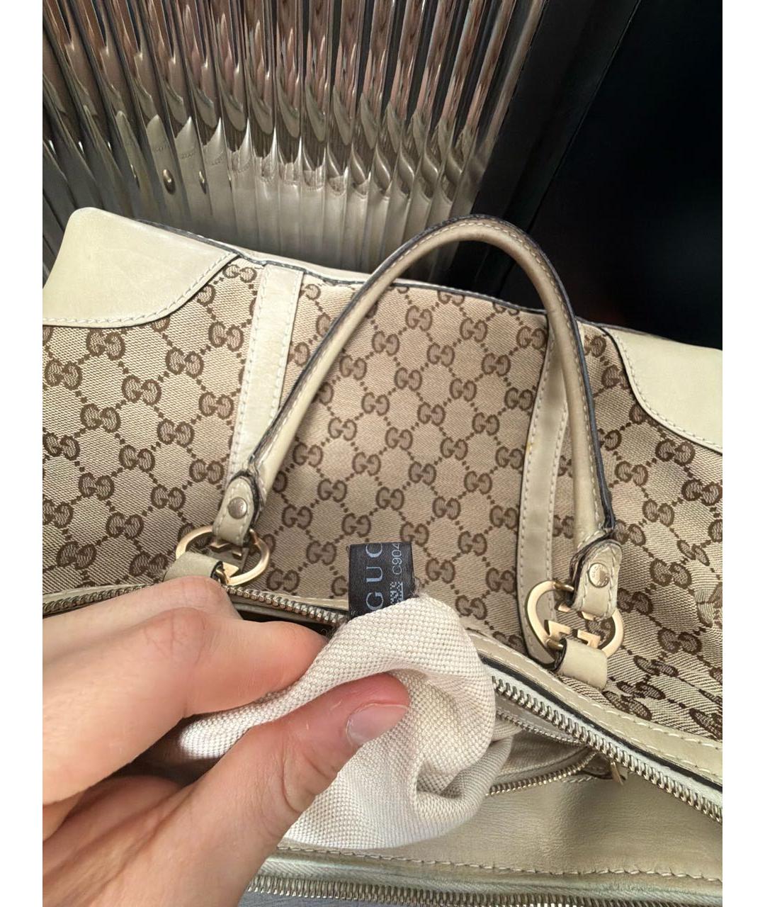 GUCCI Бежевая тканевая сумка тоут, фото 7