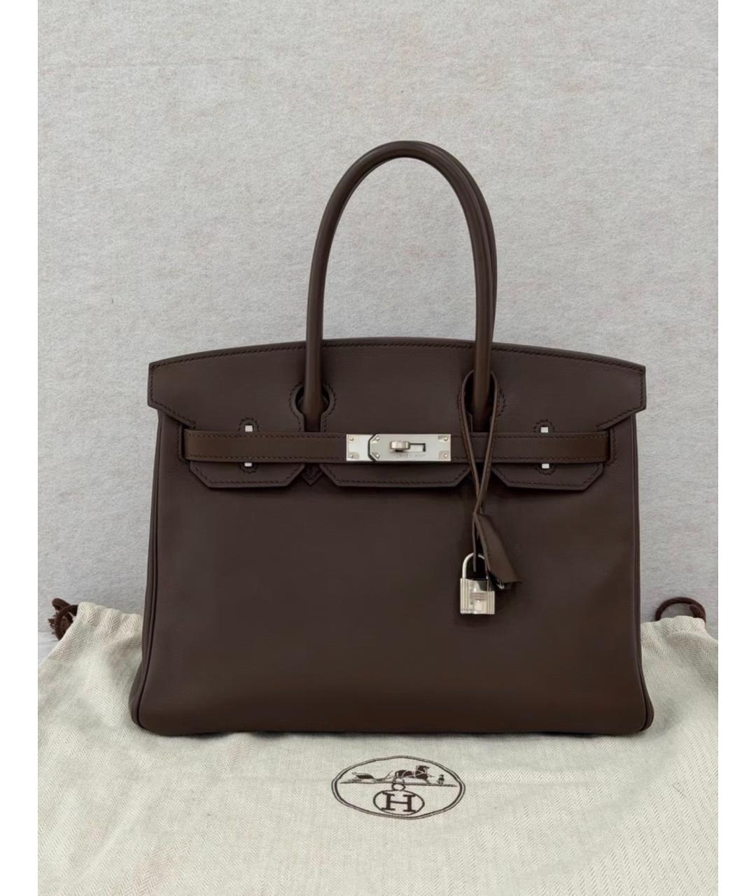 HERMES Кожаная сумка с короткими ручками, фото 7