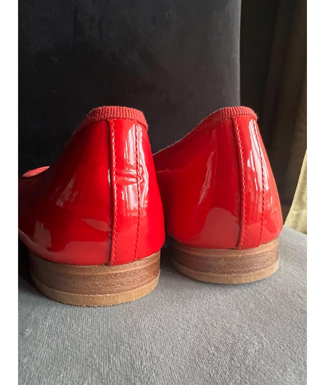 CHANEL Красные балетки из лакированной кожи, фото 4