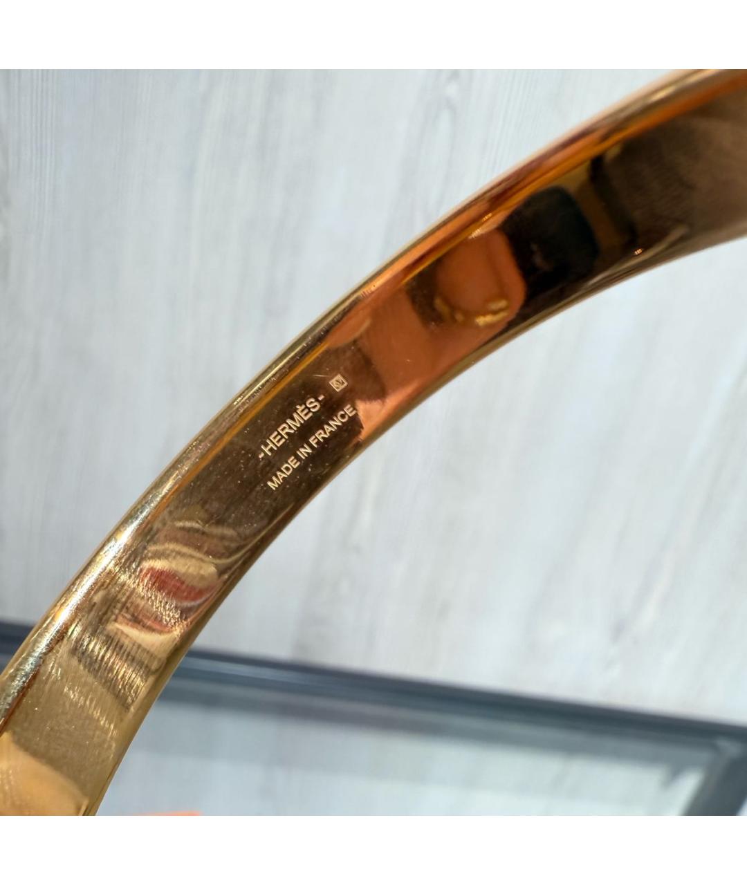 HERMES Бордовый металлический браслет, фото 4