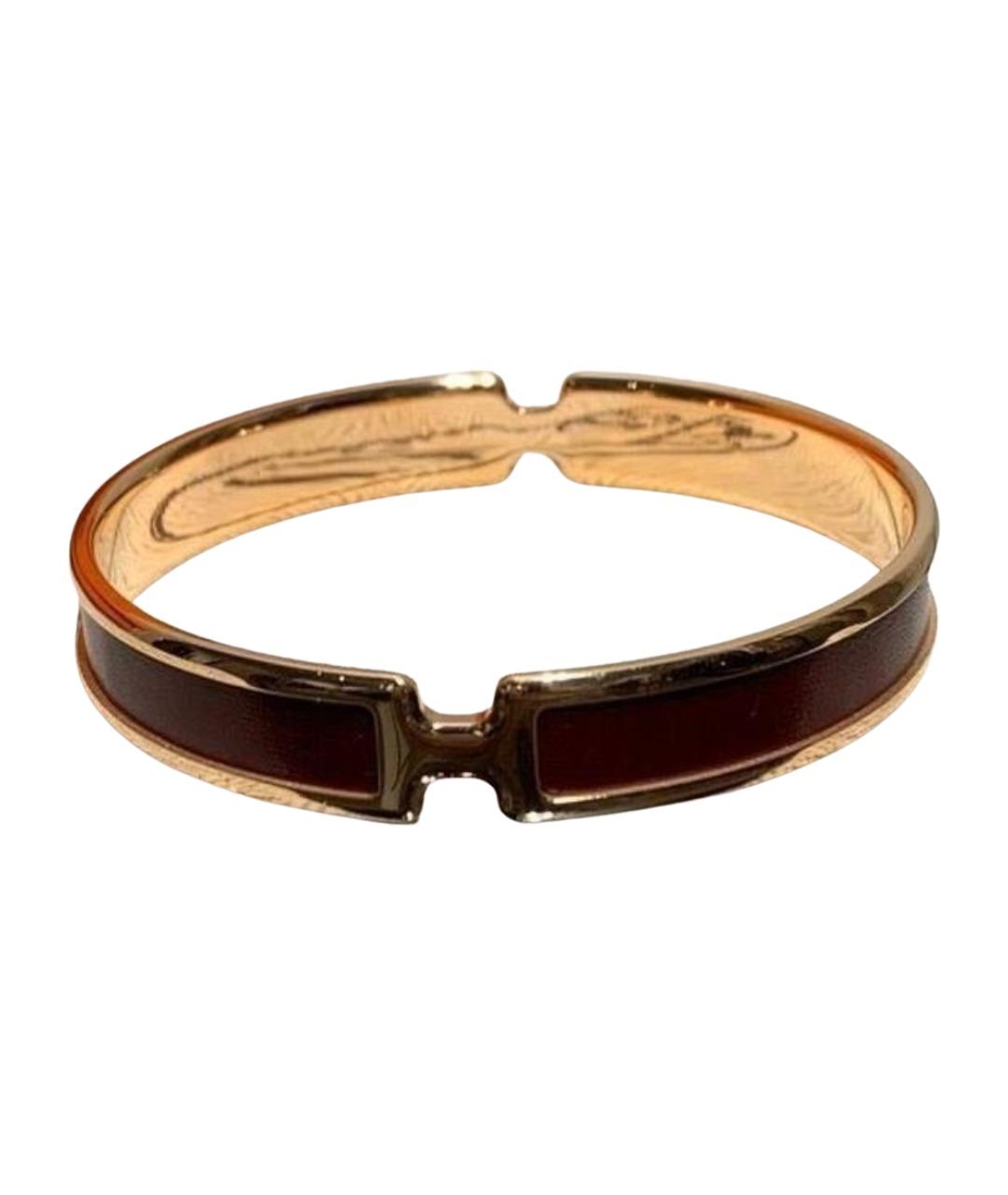 HERMES Бордовый металлический браслет, фото 1