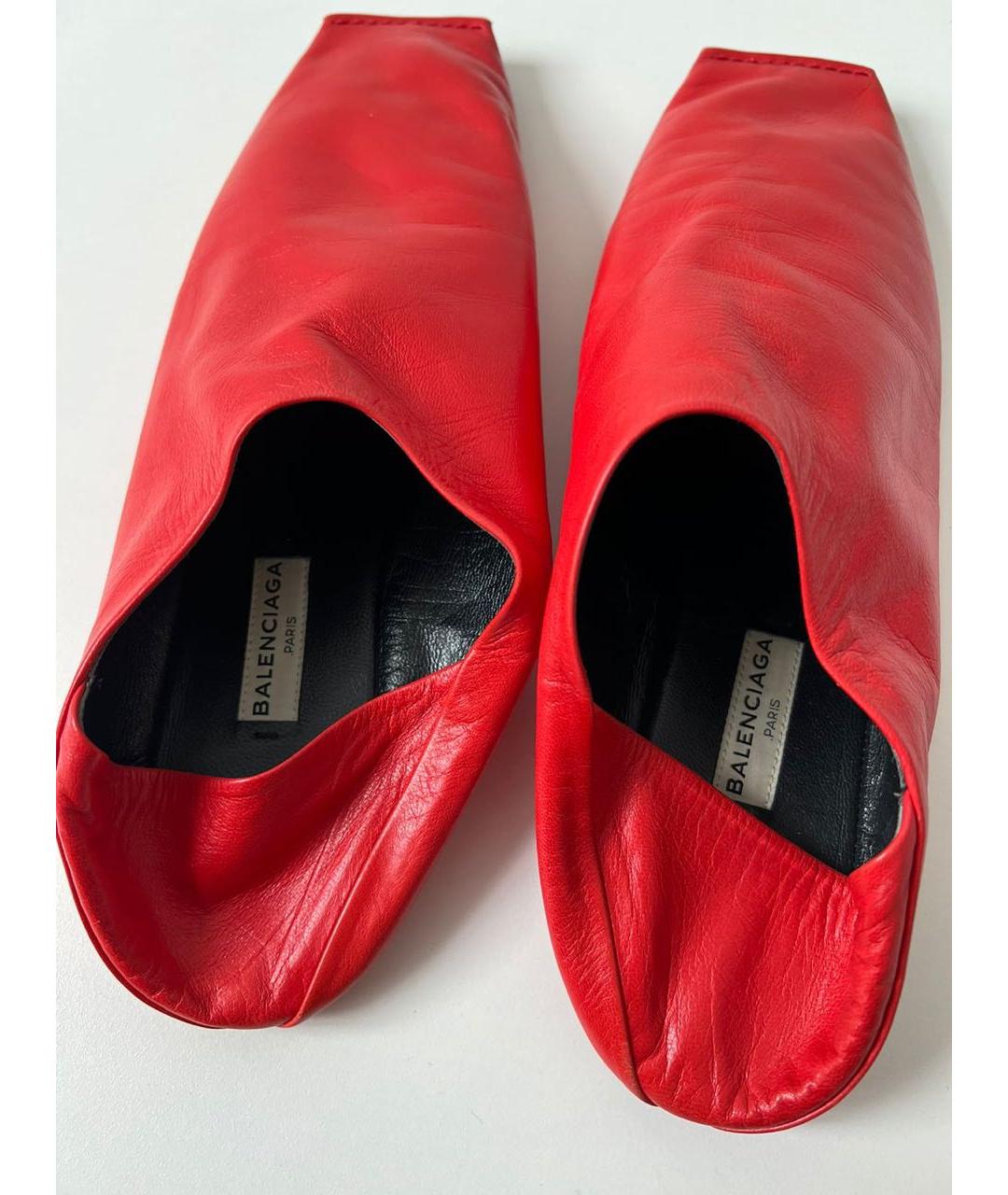 BALENCIAGA Красные мюли, фото 3